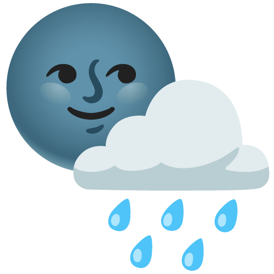 Emoji google_emoji_kitchen_cloud_with_rain_and_new_moon_with_face_mashup